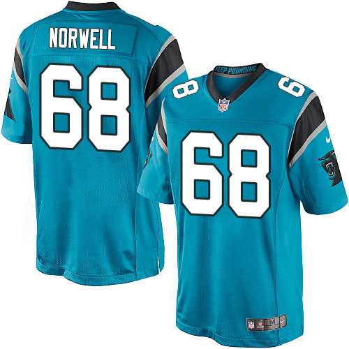 Youth Elite Andrew Norwell Nike Jersey Blue Alternate - #68 NFL Carolina Panthers